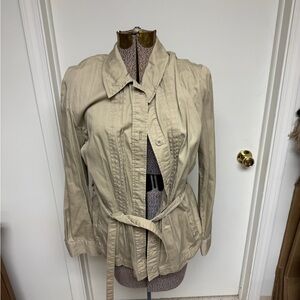 GAP Khaki Utility Jacket Belted Lightweight Coat Tan Size XL